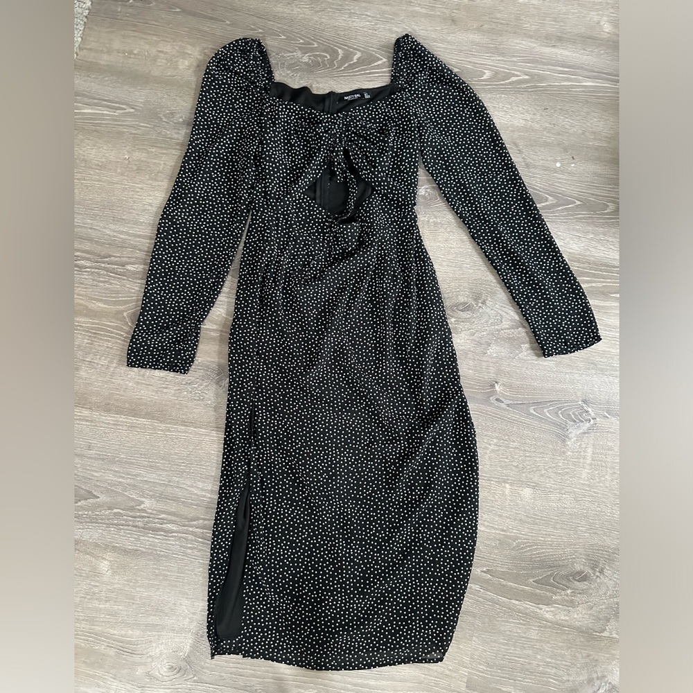 Nasty Gal - Black Dress with White polka dots